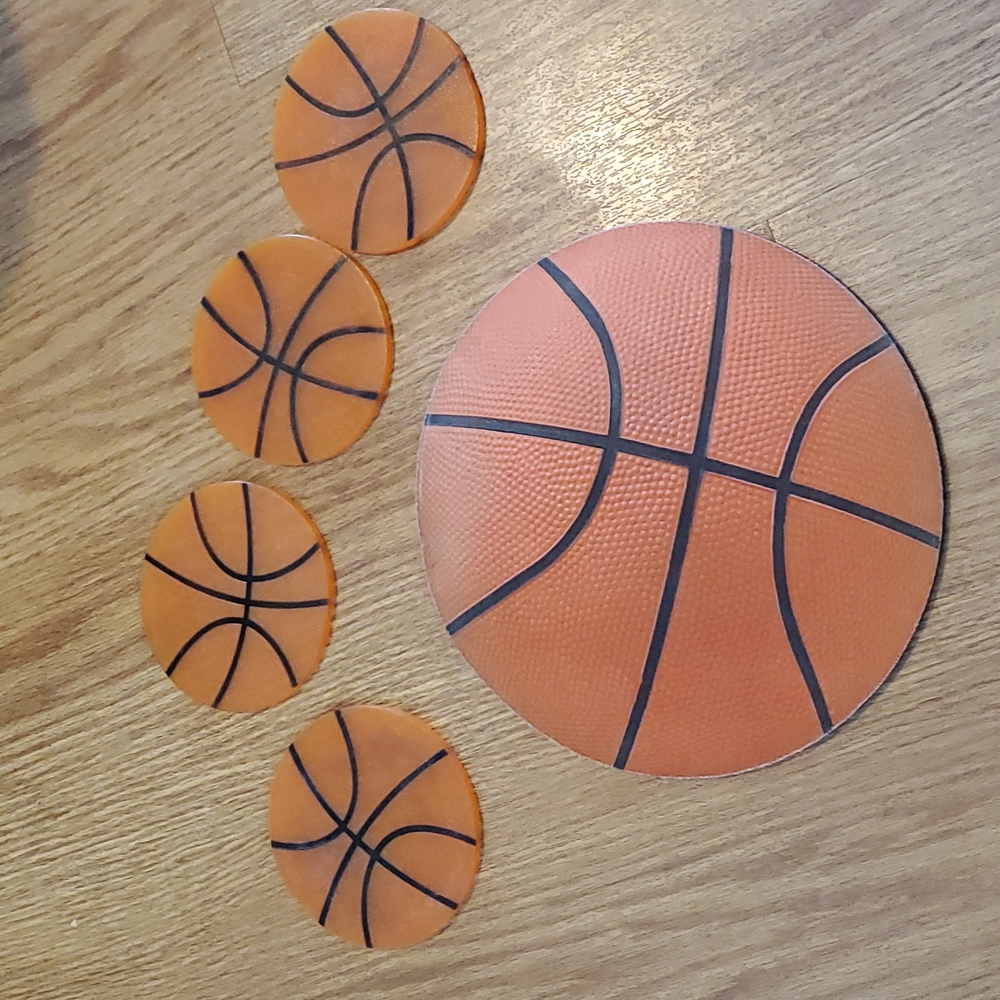 Basketball mouse pad and coasters
